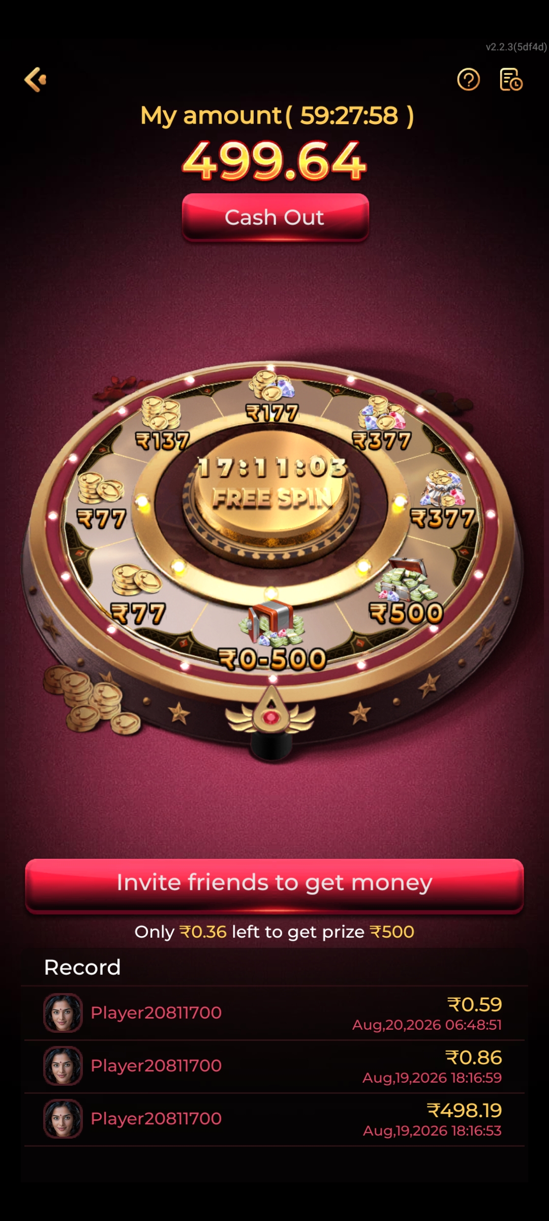 Rs.500 Reward Mgm Ggame New Player
